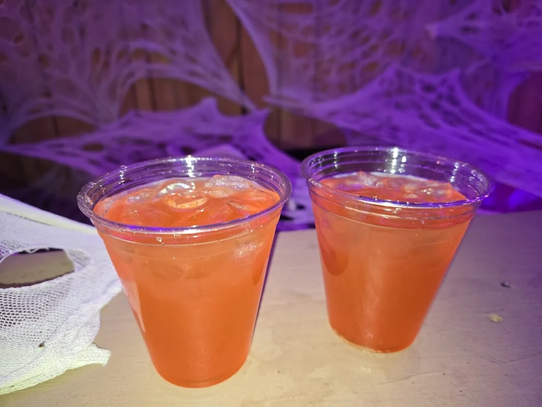 Overpriced drinks in plastic cups at Jack's Pop-Up