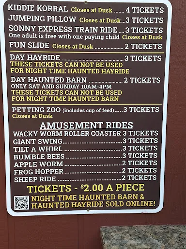 Visitors queuing for tickets and attractions at Sonny Acres Farm